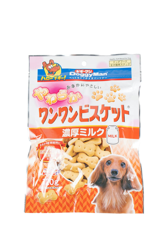 [DM-82279] DoggyMan Bowwow Soft Biscuit with Rich Milk for Dogs (120g)