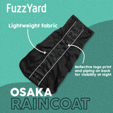 FuzzYard Osaka Raincoat for Dogs (Black) 7 sizes