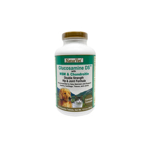 NaturVet Glucosamine Double Strength with MSM & Chondroitin Chewable Tablets (2 sizes)