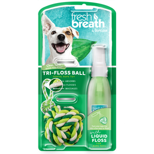 Tropiclean Fresh Breath LiquidFloss + TriFlossBall for Dogs