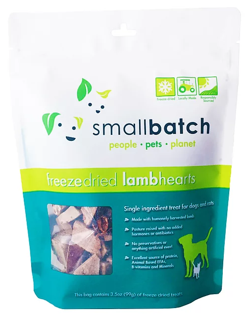 [Bundle of 2] Smallbatch Freeze-Dried LambHearts Treats for Dogs (3.5oz)