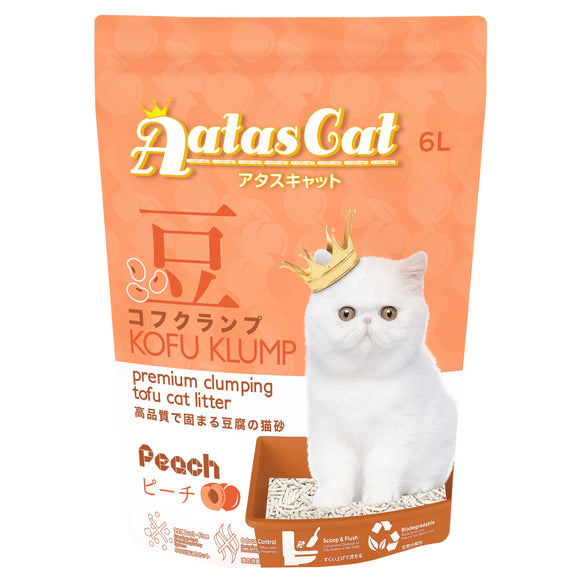 Aatas Cat Kofu Klump Tofu Cat Litter Peach (6L)