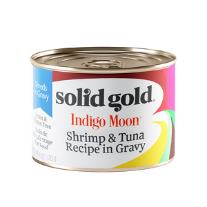 [SG-00114] Solid Gold Indigo Moon Shrimp & Tuna in gravy (6oz)
