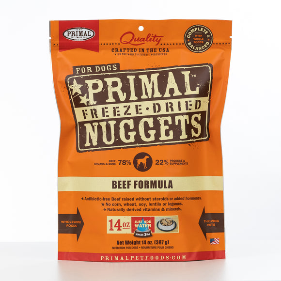 Primal Freeze Dried Canine Beef Nuggets for Dogs (14oz)