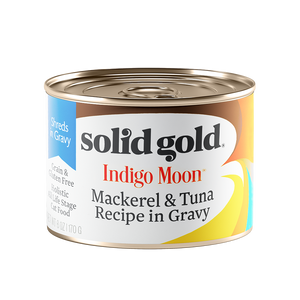 [SG-00056] Solid Gold Indigo Moon Mackerel & Tuna Recipe in Gravy (6oz)