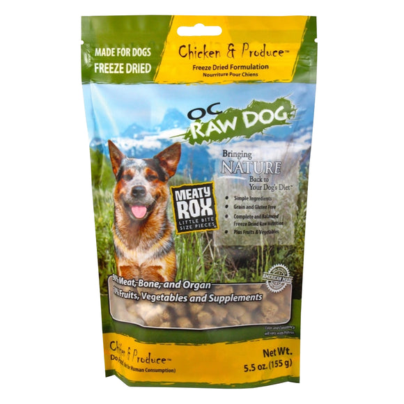 OC Raw Dog Meaty Rox Chicken Freeze-Dried Dog Food Topper (5.5oz)