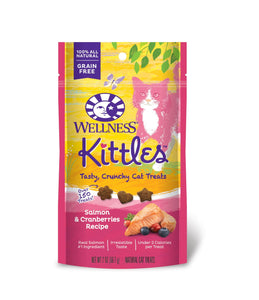 Wellness Grain Free Kittles Treats for Cats (Salmon & Cranberries) 2oz