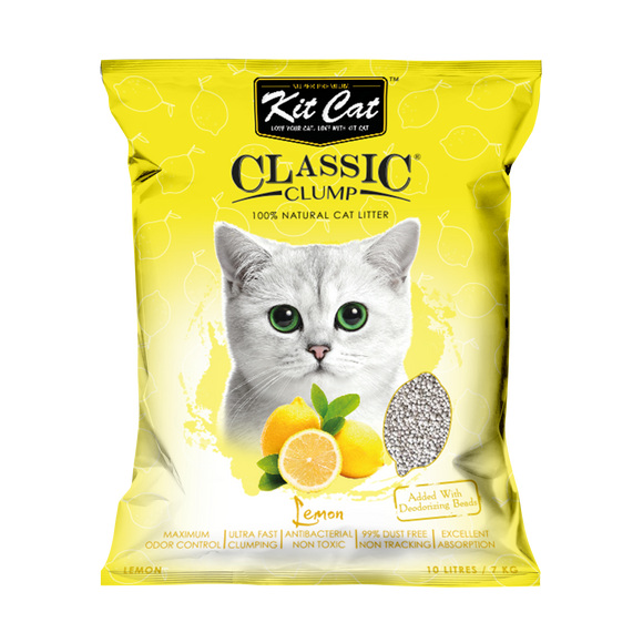 Kit Cat 100% Natural Classic Clump Cat Litter (Lemon) 10L/7kg