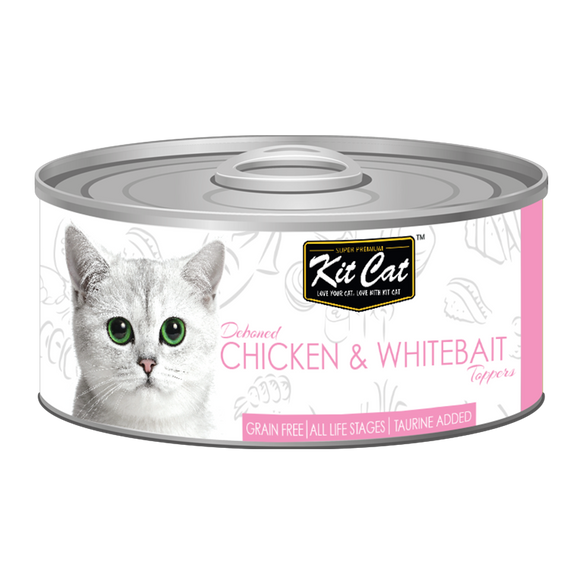 [1carton] Kit Cat Topper Series Canned Food (Chicken & Whitebait) 80g x 24cans