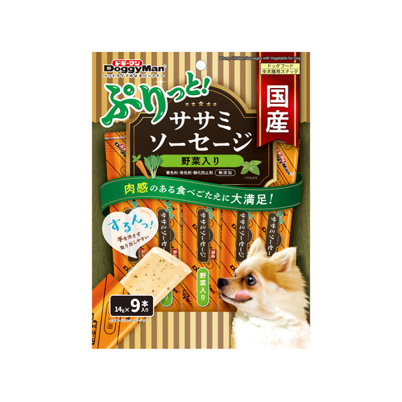 DoggyMan Plump Chicken Sausages with Vegetable Treats for Dogs - 14g x 9pcs