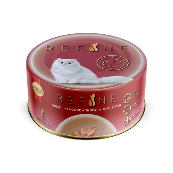 [1ctn=24cans] SmartHeart Refine Wet Canned Food for Cats (Tuna Mousse with Goat Milk for Kitten) 80g