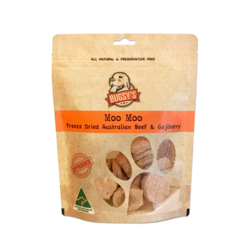 Bugsy's Moo Moo Beef & Gojiberry Freeze-Dried Treats for Dogs (70g)