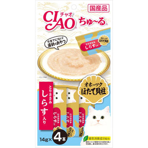 [CIS103] CIAO Chu Ru Chicken Fillet Scallop & Whitebait for Cats (14gx4)