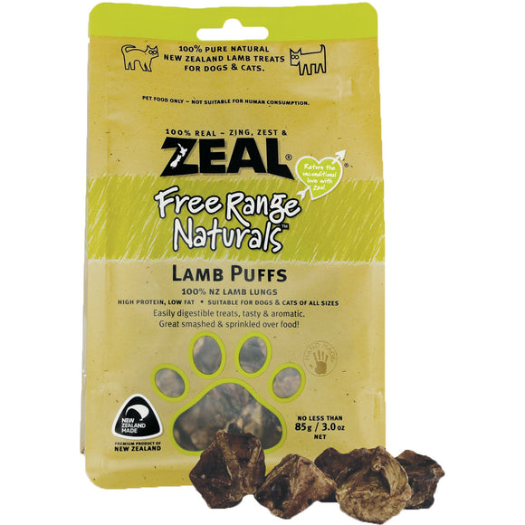 [Buy2Free1] Zeal Free Range Natural Lamb Puffs Treats for Dogs & Cats (125g)