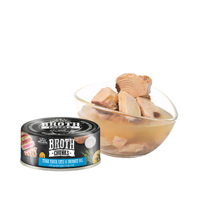 Absolute Holistic Broth Chunks Dogs & Cats Wet Food - 80G (Tuna Thick Cuts & Coconut Oil)