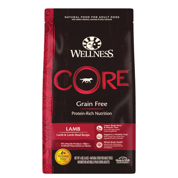 Wellness Core Grain Free Lamb (Lamb & Lamb Meal) Dry Food for Dogs (2 sizes)