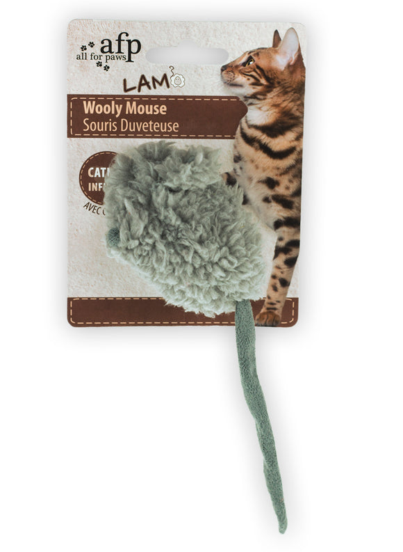 AFP Lambswool Wooly Mouse Grey (with Sound) for Cats