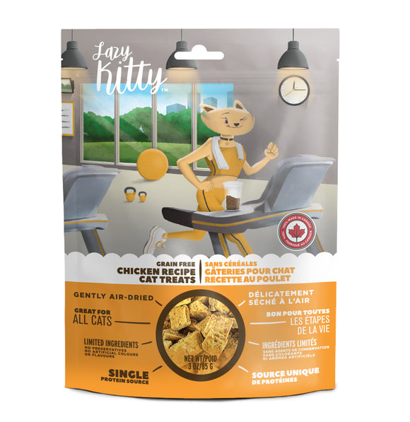 Canadian Jerky Lazy Kitty Grain Free Chicken Recipe Treats for Cats (3oz)