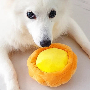 Furball Collective (Premium) Egg Tart Squeaker Chew Toy for Dogs