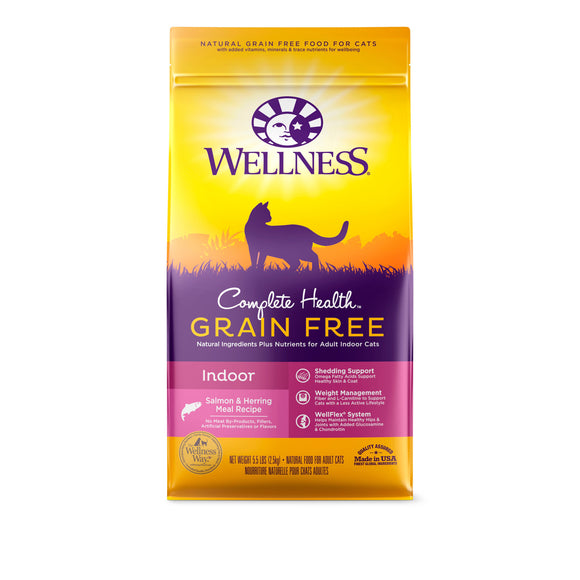 Wellness Complete Health Grain Free Indoor Salmon & Herring Dry Food for Cats (2 sizes)