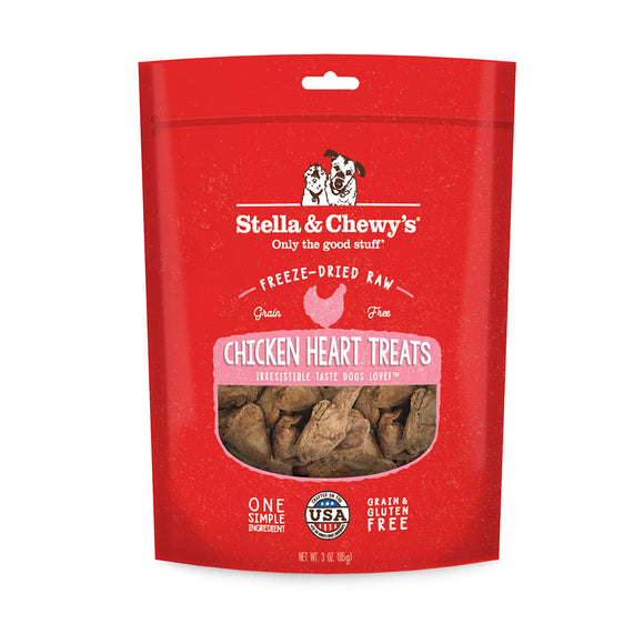 Stella & Chewy’s Freeze-Dried Raw Grain Free Chicken Heart Treats for Dogs (3oz)