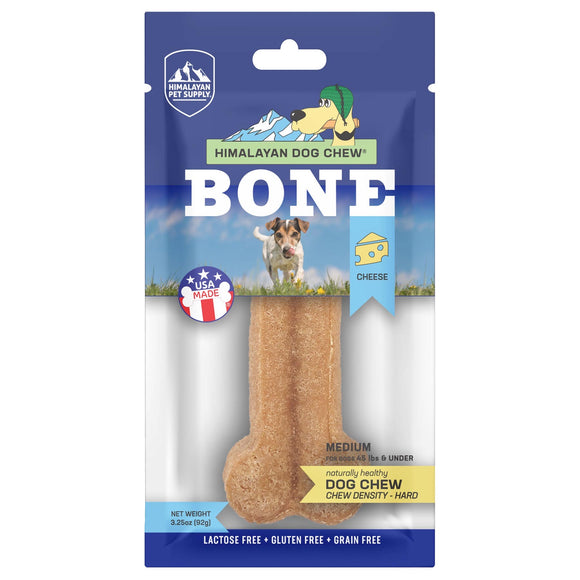 Himalayan Pet Supply Bone Cheese Dog Chew Hard Density Treats (Medium) 92g