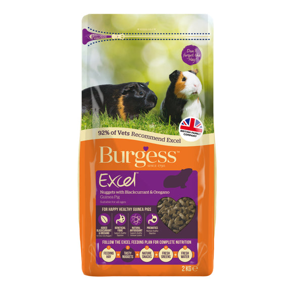 Burgess Excel Nuggets with Blackcurrant & Oregano for Adult Guinea Pigs (2kg)