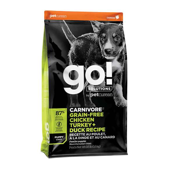 [GO-505] Petcurean Go! Dry Food (Chicken, Turkey & Duck Puppy Recipes) for Dogs (3.5lbs/1.5kg)