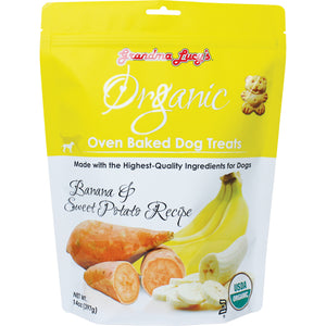Grandma Lucy’s Organic Oven-Baked Banana & Sweet Potato Treats for Dogs (14oz)