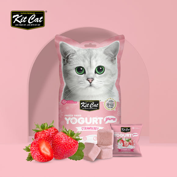 Kit Cat Freeze Dried Yogurt Yums Cat Treat - Strawberry (10pcs)