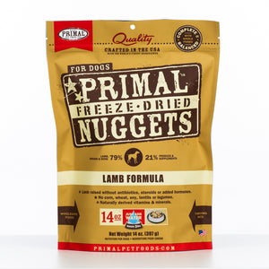 Primal Freeze-Dried Canine Lamb Nuggets for Dogs (14oz)