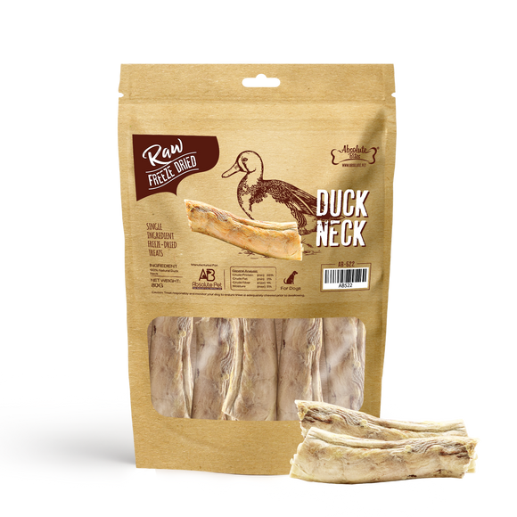 Absolute Bites Raw Freeze-Dried Treats for Dogs (Duck Neck) 80g