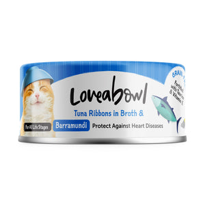 [1ctn=24cans] Loveabowl Tuna Ribbons in Broth with Barramundi Wet Canned Food for Cats