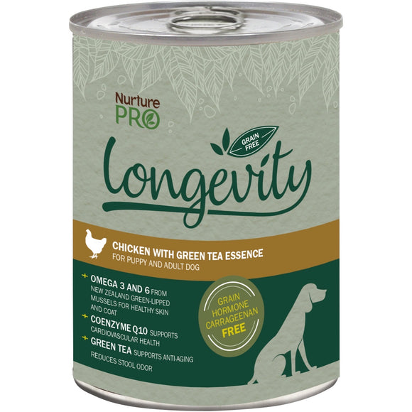 NurturePro Longevity Chicken with Green Tea Essence Canned Food for Dogs (375g)