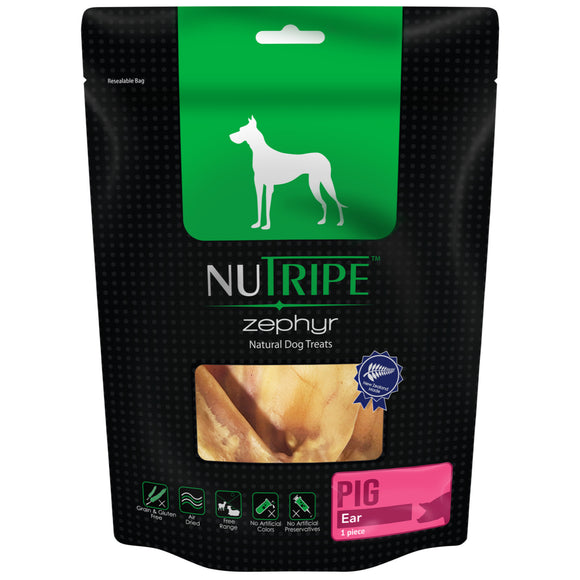 Nutripe Zephyr Air Dried Pig Ear Treats for Dogs (1pc)