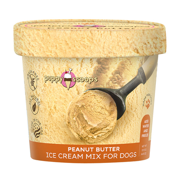 Puppy Scoops Freezerless Ice Cream Mix for Dogs (Peanut Butter) 2 sizes