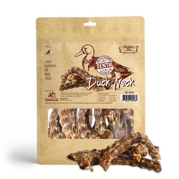 Absolute Bites Air-Dried Duck Neck Treats for Dogs (350g)