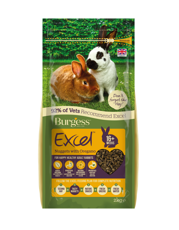 Burgess Excel Nuggets with Oregano for Adult Rabbits (2kg)