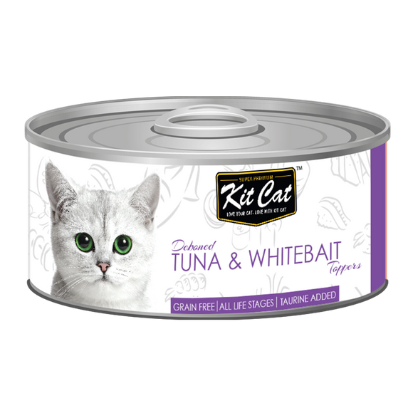 [1carton] Kit Cat Topper Series Canned Food (Tuna & Whitebait) 80g x 24cans
