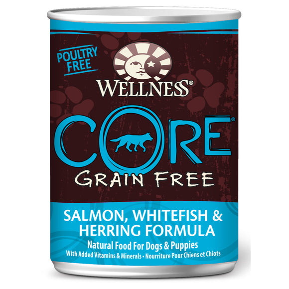 [WN-CanCoreOcn] Wellness Core Grain Free Whitefish, Salmon & Herring Canned Dog Food (12.5oz)