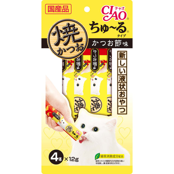[CIR104] Ciao Grilled Tuna Chu Ru Dried Bonito Flavour Treats for Cats (12gx4)