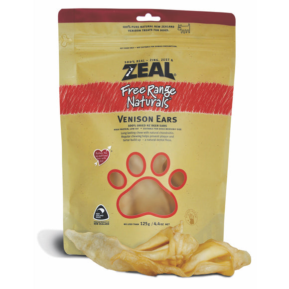 [Buy2Free1] Zeal Free Range Natural Venison Ears Treats for Dogs (125g)