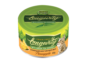 NurturePro Longevity Chicken & Skipjack Tuna Meat with Pineapple Canned Food for Cats (80g)