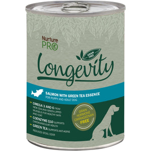 NurturePro Longevity Salmon with Green Tea Essence Canned Food for Dogs (375g)
