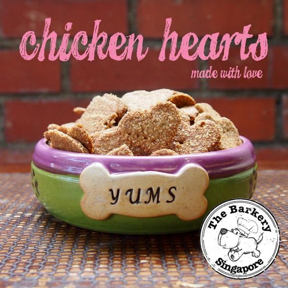 The Barkery Chicken Hearts Biscuits Treats for Dogs (2 sizes)