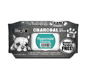 Absorb Plus Charcoal Pet Wipes (Peppermint) 80pcs