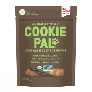 COOKIEPAL Original Human Grade Organic Pumpkin & Chia Recipe Treats for Dogs 300g