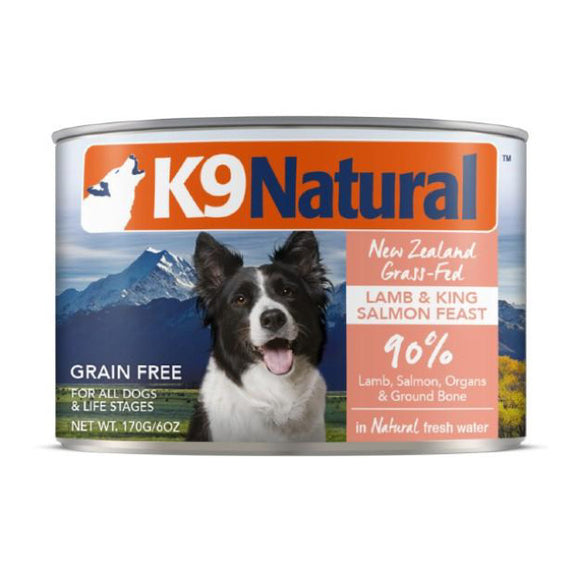 K9 Natural Grass-Fed Lamb & King Salmon Feast Canned Food for Dogs (2 sizes)