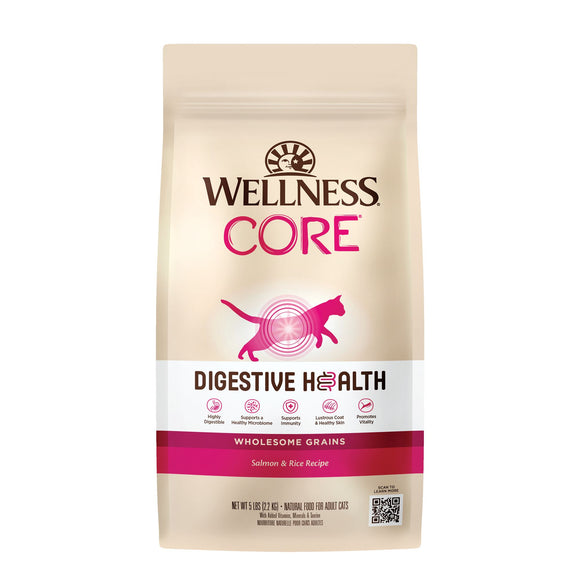 Wellness Core Digestive Health with Wholesome Grains (Salmon & Rice) Dry Food for Cats (2 sizes)