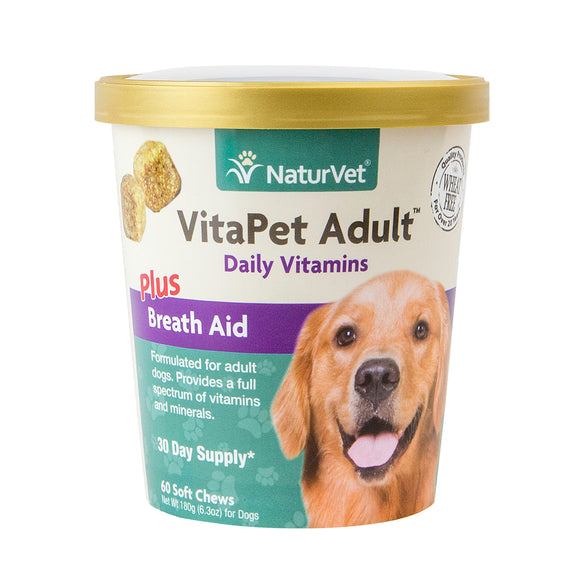 [NV-SCC-VPA] [20% off] NaturVet VitaPet Adult Plus Breath Aid Soft Chews (60ct/6.3oz/180g)